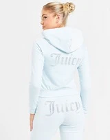 JUICY COUTURE Diamante Velour Full Zip Felpa Con Cappuccio Donna - immagine 4